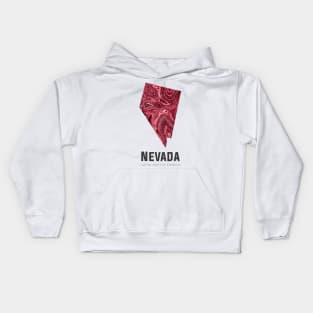 Nevada state map abstract red Kids Hoodie